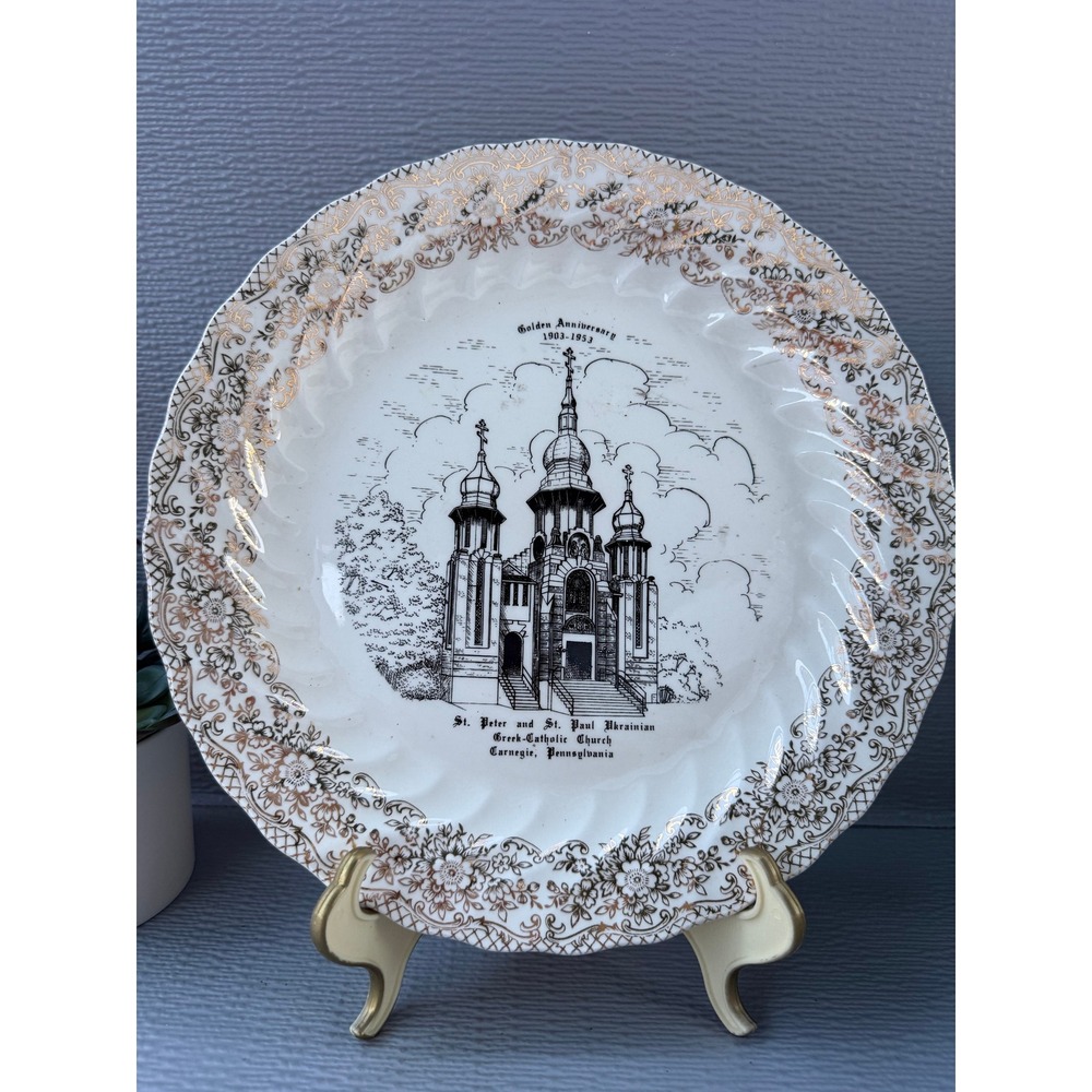 World Wide Art Studios St Peter Paul Ukrainian Church Carnegie PA 1953 plate
